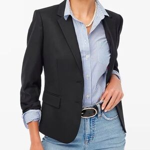 JCrew Schoolboy Wool Navy Blue Blazer women’s SZ  6T Tailored Fit PREPPY OFFICE